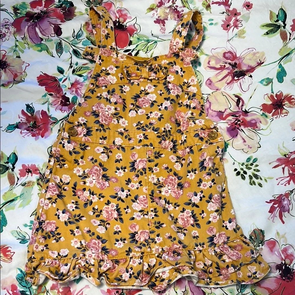 Floral Yellow Kids Jean Dress
